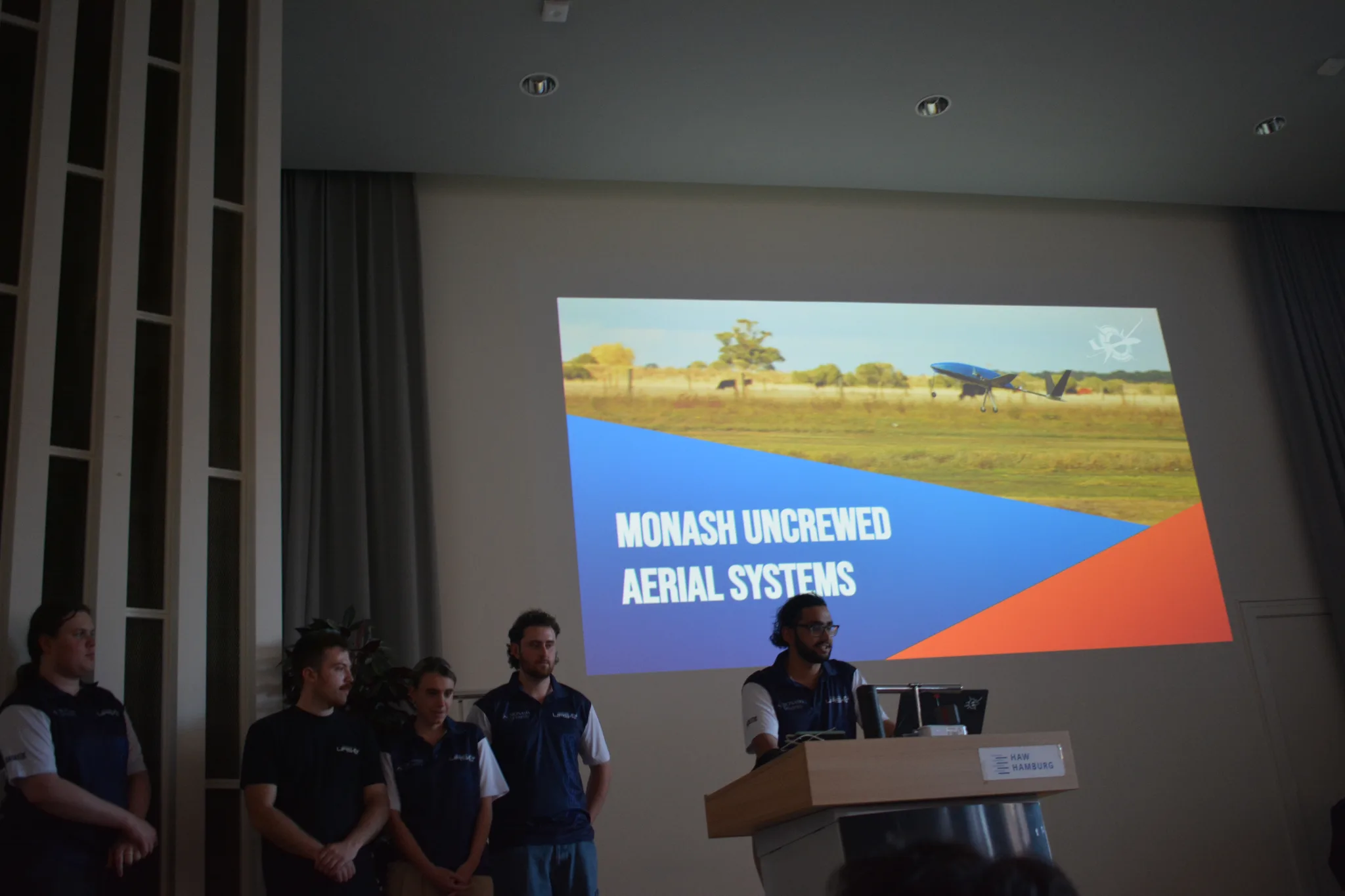 MUAS team presenting before the NFC competition