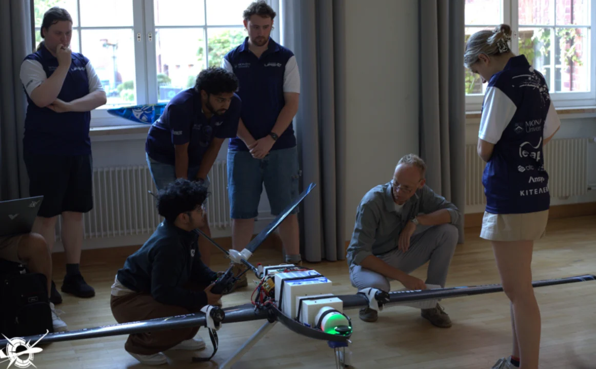 Judges inspecting the Peregrine Mk II airframe for safety compliance